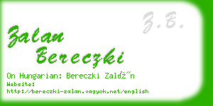 zalan bereczki business card